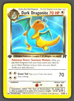 Dark Dragonite 22/82 Team Rocket Regular First Edition Pokemon Card NM Mint - Image 1