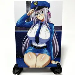 High School DxD Rossweisse Sexy Cop Anime Waifu Girl Goddess Glitter Art Card - Image 1
