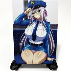 High School DxD Rossweisse Sexy Cop Anime Waifu Girl Goddess Glitter Art Card - Image 2