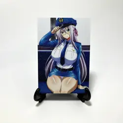 High School DxD Rossweisse Sexy Cop Anime Waifu Girl Goddess Glitter Art Card - Image 3