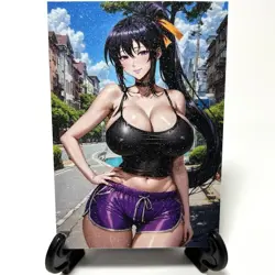 High School DxD Rossweisse Sexy Cop Anime Waifu Girl Goddess Glitter Art Card - Image 5