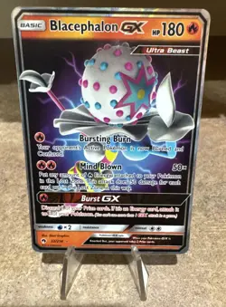Pokemon TCG Lost Thunder Blacephalon GX Ultra Rare Card 52/214 NM Condition - Image 1