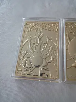 Set Of 2 23K Gold Plated Pokemon Card Vtg 1999 Burger King - Image 3