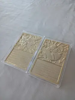 Set Of 2 23K Gold Plated Pokemon Card Vtg 1999 Burger King - Image 4