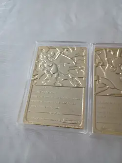Set Of 2 23K Gold Plated Pokemon Card Vtg 1999 Burger King - Image 5