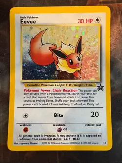2000 Black Star Promo Eevee #11 Holo Pokemon Card MP - Image 1