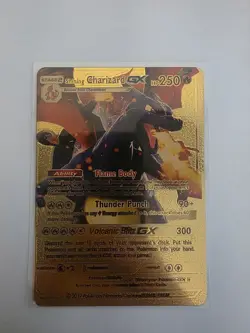 Charizard GX Gold Foil Pokemon Card Fan Art HP 250 - Image 1