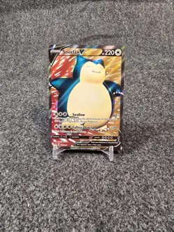 Pokemon TCG Snorlax v Full Art Holo Rare Illustration Card 197/202 2020 LP - Image 1
