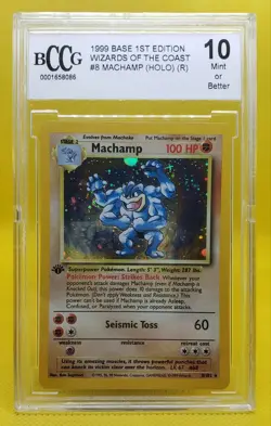 Machamp 1st Edition Base Set Pokemon Card Holo Mint 10 - Image 1