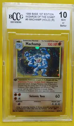 Machamp 1st Edition Base Set Pokemon Card Holo Mint 10 - Image 2