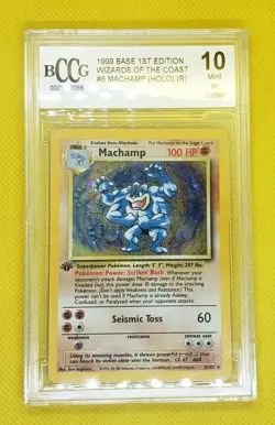 Machamp 1st Edition Base Set Pokemon Card Holo Mint 10 - Image 5