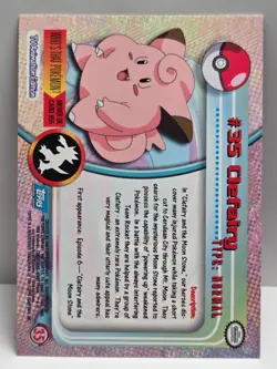 #35 Clefairy 1999 Topps Chrome Pokemon Card Series 1 Blue Logo - NM - US Seller - Image 2