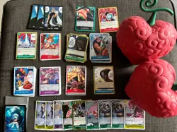 One Piece 74 Cards Bulk Lot TCG Card Game Mixed Cards ENGLISH w/ Hearts - Image 1