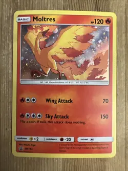 Moltres - SM143 - Black Star Holo Rare Promo TCG - Pokemon Card - NM - Image 1