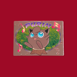 JIGGLYPUFF (PURIN)--JAPANESE MEIJI EMBOSSED PROMO FOIL POKEMON CARD - Image 1