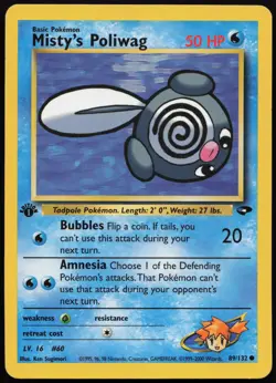 Misty's Poliwag [1st Edition] #89 Gym Challenge Pokemon Card - Image 1