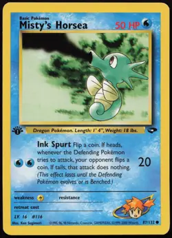 Misty's Horsea [1st Edition] #87 Gym Challenge Pokemon Card - Image 1