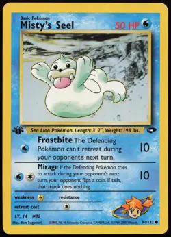 Misty's Seel [1st Edition] #91 Gym Challenge Pokemon Card - Image 1