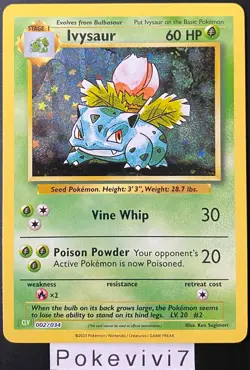 Carte Pokemon IVYSAUR 002/034 HOLO CLV TRADING CARD GAME CLASSIC English NEUF - Image 1