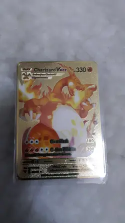 New-(5) Rare Pokemon Charizard Vmax Metal Gold Pokemon Card Charizard GX Set - Image 5