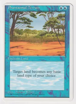 Miscut Phantasmal Terrain NM 4th 1995 MTG Magic Error Misprint Alpha Cut Corners - Image 1