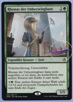 Rhonas the Indomitable German Mtg MISPRINT. Translation error: Can block - Image 1