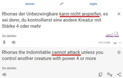 Rhonas the Indomitable German Mtg MISPRINT. Translation error: Can block - Image 4