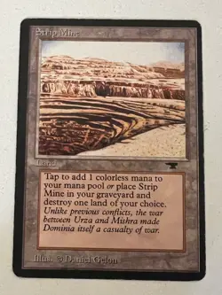 Magic the Gathering MTG Antiquities Strip Mine (UNEVEN HORIZON) MP+ (Beta Bob) - Image 1