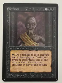 Magic the Gathering MTG Beta Pestilence LP (Beta Bob) - Image 1