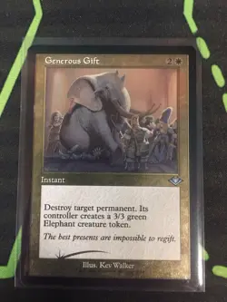 MTG Magic The Gathering Generous Gift Foil Etched MH1 White Instant Commander - Image 1