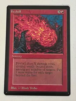 Magic the Gathering MTG Beta Fireball NM (Beta Bob) - Image 1