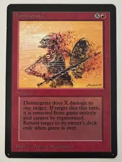 Magic the Gathering MTG Beta Disintegrate NM (Beta Bob) - Image 1