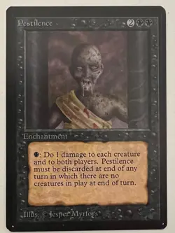 Magic the Gathering MTG Beta Pestilence NM (Beta Bob) - Image 1