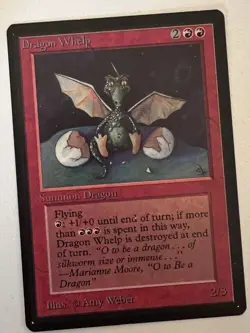 Magic the Gathering MTG Beta Dragon Whelp NM (Beta Bob) - Image 1