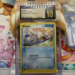 CGC PRISTINE 10 Wingull 84/100 Ex Sandstorm Pokemon 2003 Card - Image 1