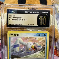 CGC PRISTINE 10 Wingull 84/100 Ex Sandstorm Pokemon 2003 Card - Image 2