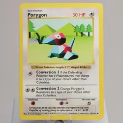 Pokemon TCG - Porygon 39/102 Base Set Shadowless WOTC 1999 - EXC Indent - Image 2