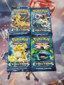🔥 Pokemon XY Evolutions Booster Pack (X4) New & Factory Sealed 💥 820650801556 - Image 1