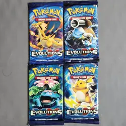 NEW Pokemon XY Evolutions Booster Pack Lot - Factory Sealed 4 Art Set OOP - Image 1