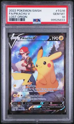 Pokemon PSA 10 GEM MINT Pikachu V TG16/TG30 Trainer Gallery Lost Origin Alt Art - Image 1