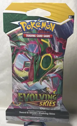 Pokemon Sword & Shield Evolving Skies Sleeved Booster Pack Sealed (Rayquaza Art) - Image 1