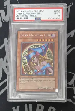 2003 YUGIOH DARK MAGICIAN GIRL SECRET RARE MFC-000 PSA 9 - Image 1