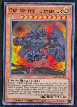 Obelisk the Tormentor 1996 Limited Ed Ultra Rare Holo Yugioh MVP1-ENSV5 (NM) - Image 1