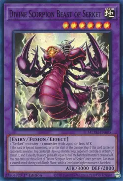 Yu-Gi-Oh! Divine Scorpion Beast of Serket Super Rare MZTM-EN005 NM - Image 1