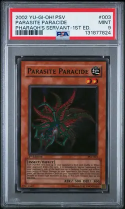 2002 Yu-Gi-Oh! Parasite Paracide Pharaoh's Servant PSV 1st Edition Super PSA 9 - Image 1