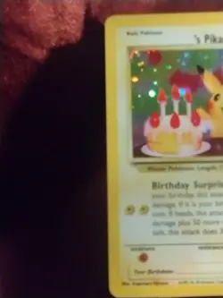 Pokemon Birthday Pikachu #24 Black Star Promo TCG SWIRL Holo Rare Vintage Card - Image 5