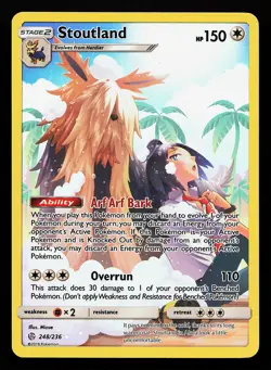 Stoutland 248/236 Secret Rare Cosmic Eclipse Pokemon Card - Image 1