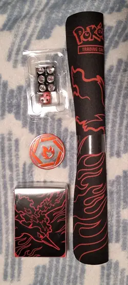 Pokemon Team Rocket Moltres UPC Deck Box Dice Coin Play Mat No Cards Or Packs - Image 1