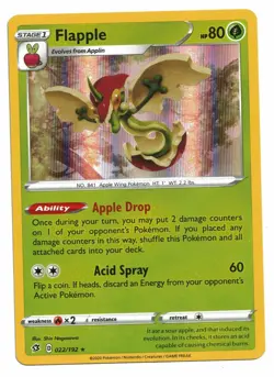 Pokemon Card: Flapple HOLO 022/192 Rebel Clash Set Rare! NM - Image 1