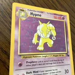 Pokemon TCG Hypno Fossil Holo Unlimited Rare Card 8/62 LP - Image 2
